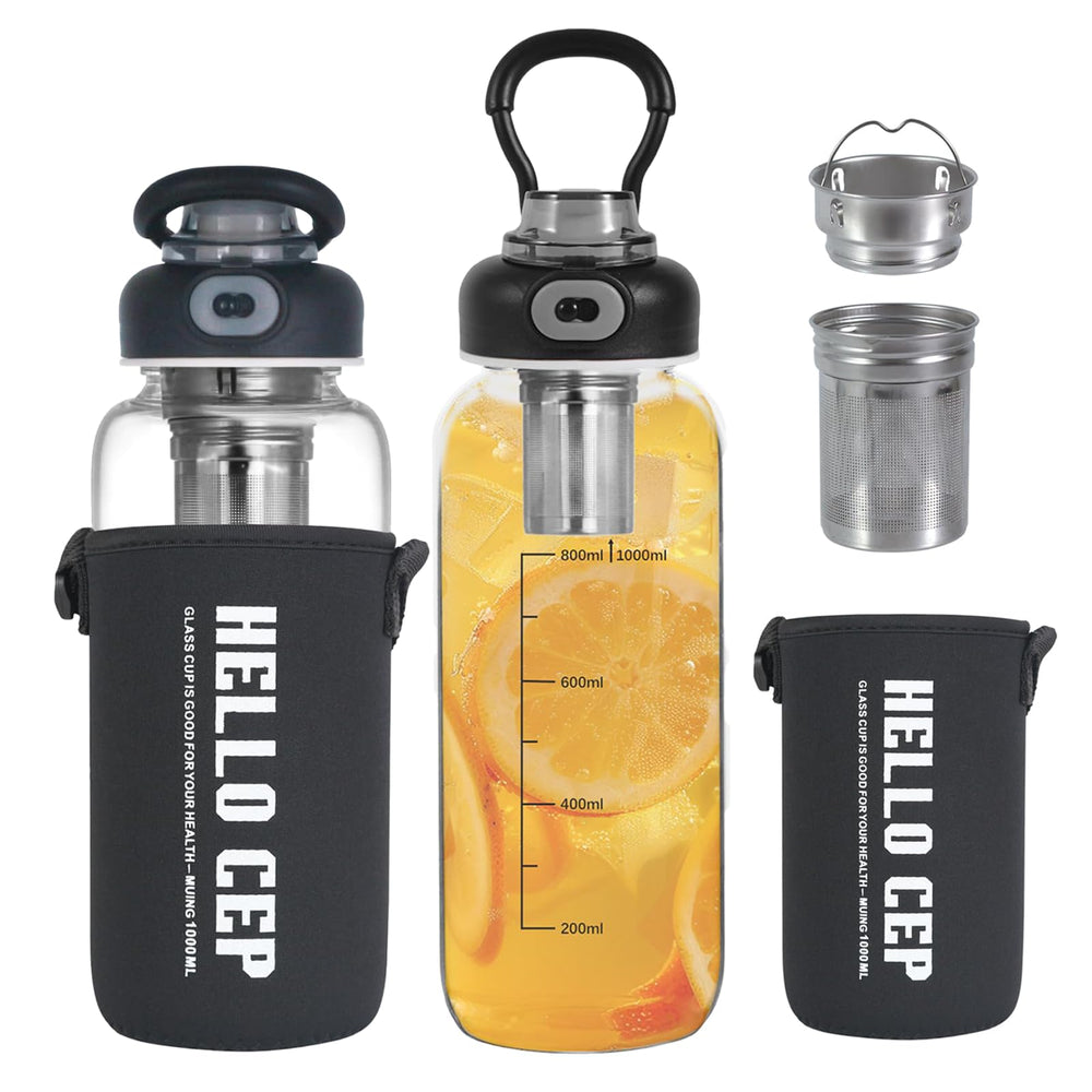 wangsdjy front view bottle showing clear glass and elegant shape, ideal for hydration