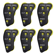 Watayo front view umpire clicker showing clear dials and benefit of quick reading
