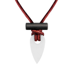 Wazoo front view of pendant showing white zirconia and benefits of portability