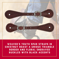 Weaver Equine floral engraved buckle close-up highlighting secure closure