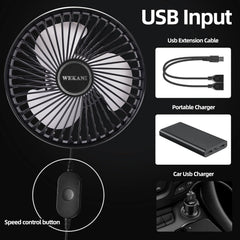 WEKANI dual-ended USB cable plugged into power bank for portable power
