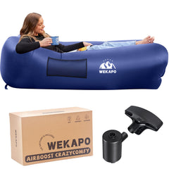 WEKAPO front view of inflated couch showing roomy seating and portability benefit