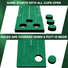 Wekin three holes layout top-down showing multiple target positions for varied putting drills