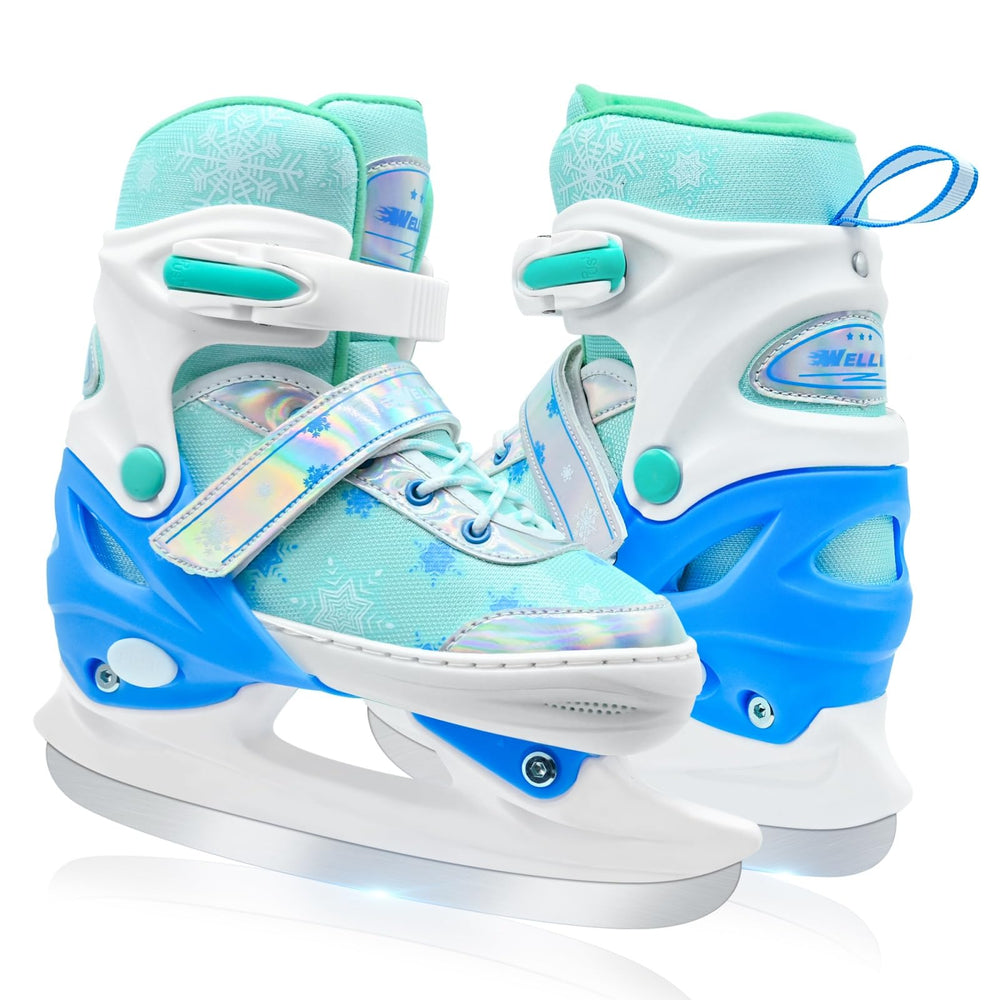 WELLWON front view of kids skates showing secure fit and playful design for confidence