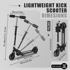 Welmotive folded scooter compact for trunk or closet storage and travel