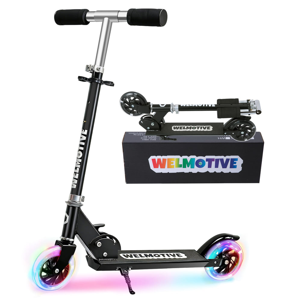 Welmotive front view showing scooter frame and deck for easy portability and safety