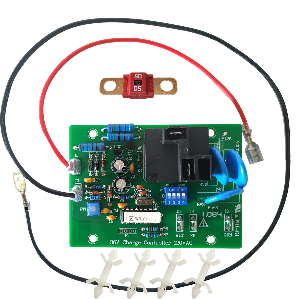 WERLAHO EZGO charger board front view showing connectors and components, accurate fit
