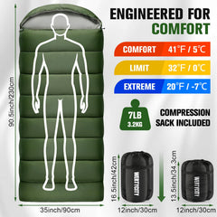 WERTYCITY sleeping bag packed in compression sack for easier transport