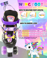 WESKIFAN unicorn skate buckle, Velcro and laces close-up for secure ankle support