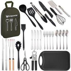 Wesqunie front packaging and carry bag showing organized portability and protection