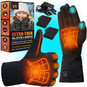 Weston heated glove liners front view showing slim fit and warmth benefit
