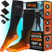 Weston heated socks front view showing full-length warmth and comfort