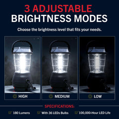 Whetstone lantern USB port closeup ready to charge phones and small devices
