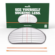 WHYGOLF mirror front view showing gridlines and instant setup feedback