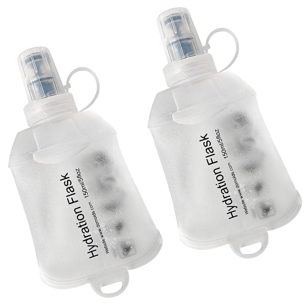WILDREEDS front view of two soft flasks showing compact storage benefit
