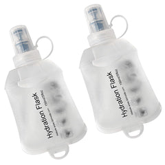 WILDREEDS front view of two soft flasks showing compact storage benefit
