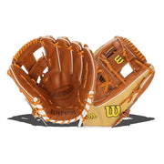 WILSON A2000 front view showing saddle tan leather and infield profile for reliable control