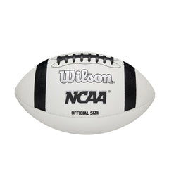 WILSON NCAA Classic Football front view showing official-size white shell and branding for clear visibility