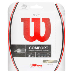 WILSON NXT 17 front packaging showing natural colored multifilament and brand for clear identification and appeal