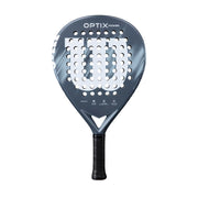 Wilson Optix V2 front view showing teardrop shape and large sweet spot benefit