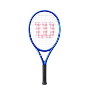 WILSON Ultra 25 V5 front view showing electric indigo frame and pre-strung head for confident play