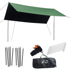 Wind Tour front view of folded tarp in packaging showing portability and compactness