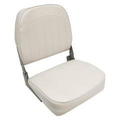 Wise front view white seat showing clean lines and supportive backrest