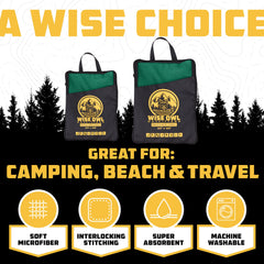 Wise Owl Outfitters large towel unfolded showing full-body coverage