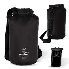 Wise Owl Outfitters front view of 10L dry bag showing compact protection
