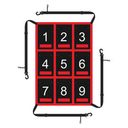 Wiseek front view of clear numbered target showing immediate location feedback
