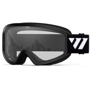 WISTON front view of black frame goggles showing clear lens and full-face coverage benefit