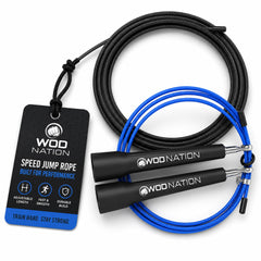WOD Nation front view of black jump rope showing sleek design and portability