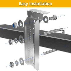 woiron bracket mounted on trailer crossmember demonstrating secure attachment