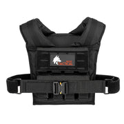 WOLF TACTICAL front view of vest showing fit and buckle, improves secure wear