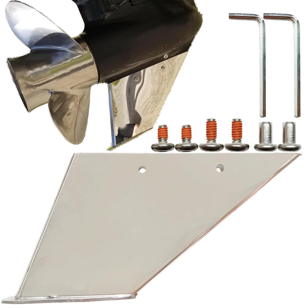 WOLIDAODAO front view skeg guard showing fit and corrosion protection
