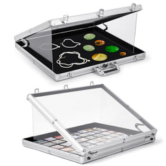 Wonderjune front view aluminum case displaying cards securely and attractively
