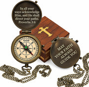 WORLDMART brass compass front view showing vintage finish and readability