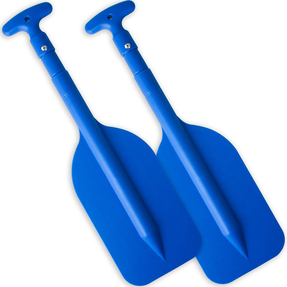 WTMORE front view of two packed paddles showing compact portability and storage benefit