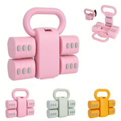 WZYXKRYN front view showing pink adjustable kettlebells and compact design benefit
