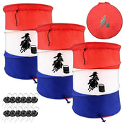 X-Kingsun front view of three packaged barrels showing red white blue visibility and quick setup benefit