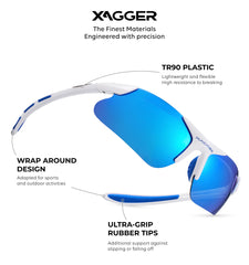 Xagger close-up of TR90 frame highlighting flexible durable construction
