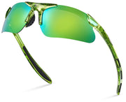 Xagger front view of youth sports sunglasses showing sporty fit and eye protection benefit
