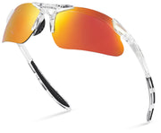 Xagger front view showing sporty youth sunglasses and protective box, durable gift-ready design