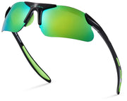 Xagger front view sunglasses showing sporty shape and clear benefits