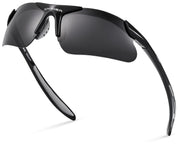 Xagger front view youth sunglasses showing sporty fit and clear lens benefit