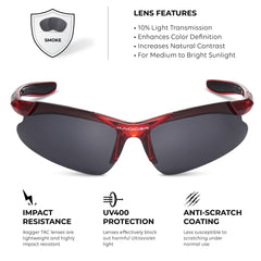 Xagger TR90 frame side view showing flexible durable construction and secure fit
