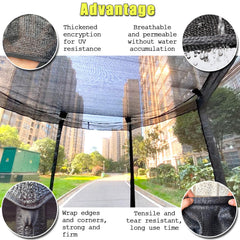 XATAMIO tied rope at pole base securing shade for wind resistance