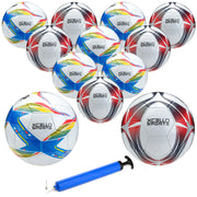 Xcello Sports front view of size 4 balls showing bold graphics and quick identification benefit