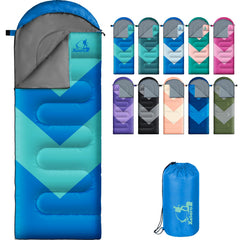 Xelaro front view of sleeping bag showing roomy rectangular fit and comfort