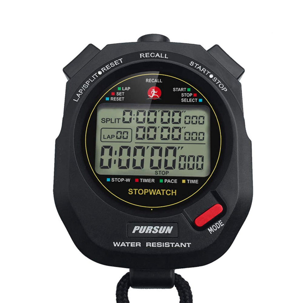 xinko stopwatch front display showing time and lap readouts for quick reference